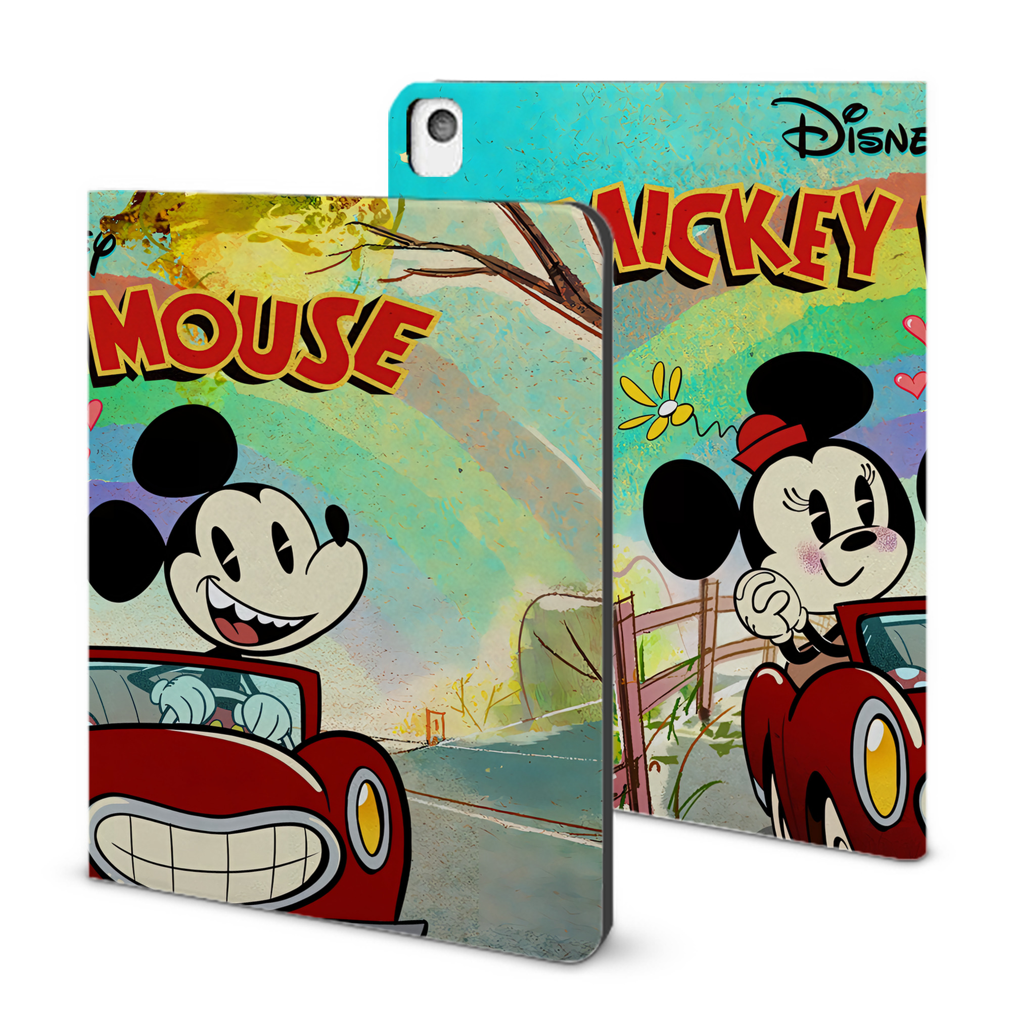 （画像用） ミッキーマウス Mickey Mouse IPadケース ペンホルダー付き ブックスタイルデザイン